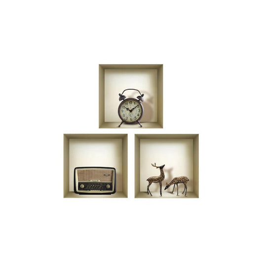 Set of Three Aya Faux Niche 3D Peel and Stick Wall Decals
