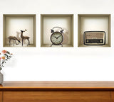 Set of Three Aya Faux Niche 3D Peel and Stick Wall Decals