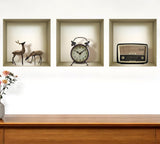 Set of Three Sky Faux Niche 3D Peel and Stick Wall Decals