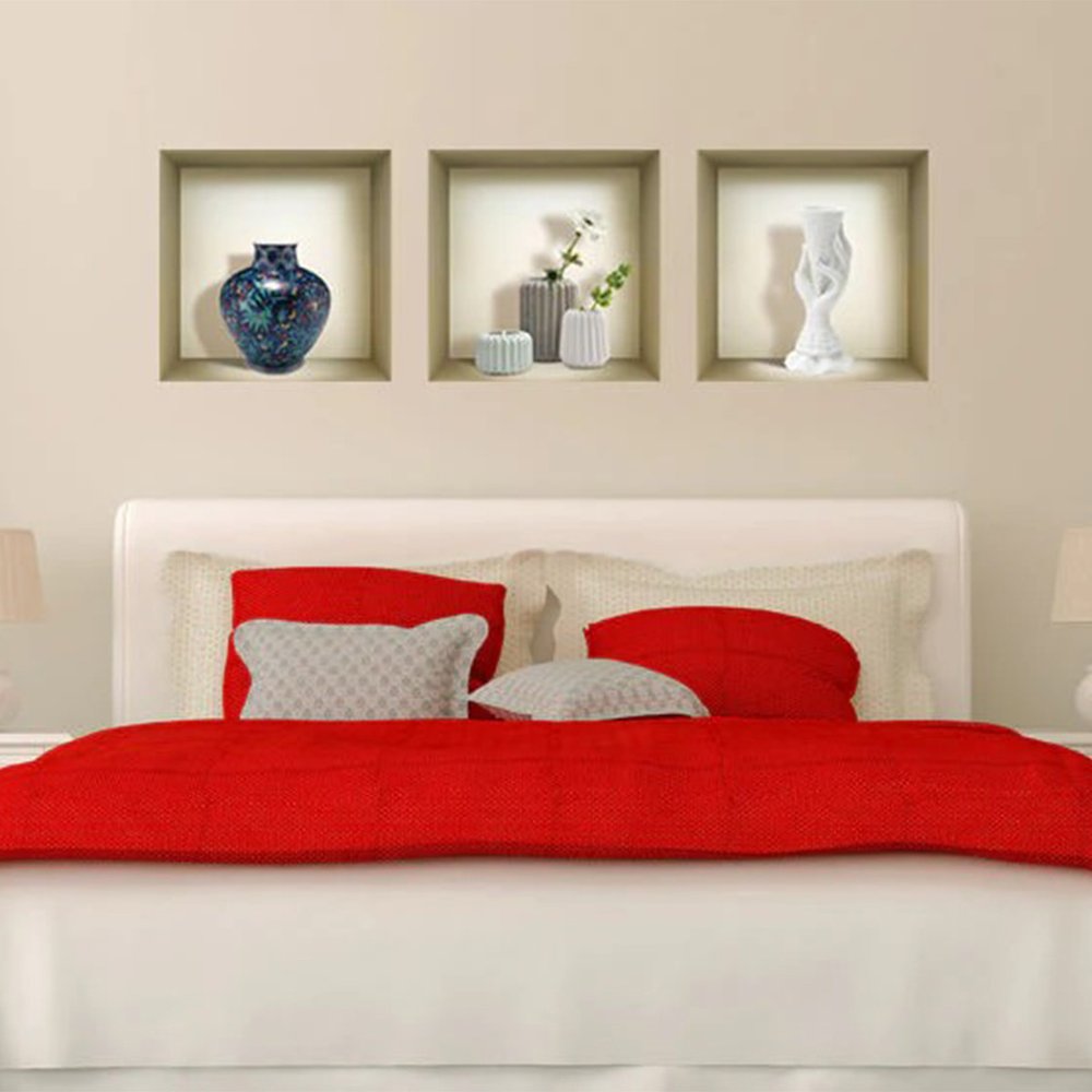 Set of Three Avi Faux Niche 3D Peel and Stick Wall Decals