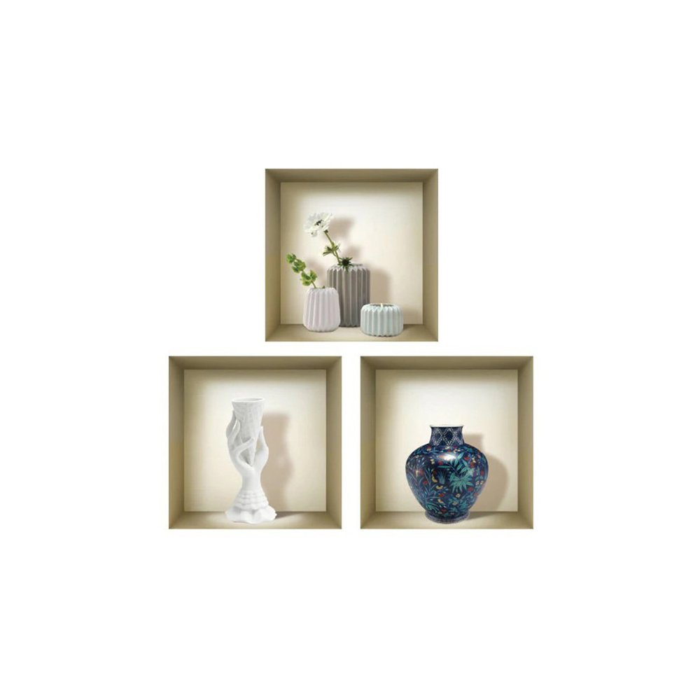 Set of Three Avi Faux Niche 3D Peel and Stick Wall Decals