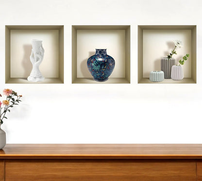 Set of Three Ren Faux Niche 3D Peel and Stick Wall Decals