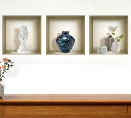 Set of Three Gio Faux Niche 3D Peel and Stick Wall Decals