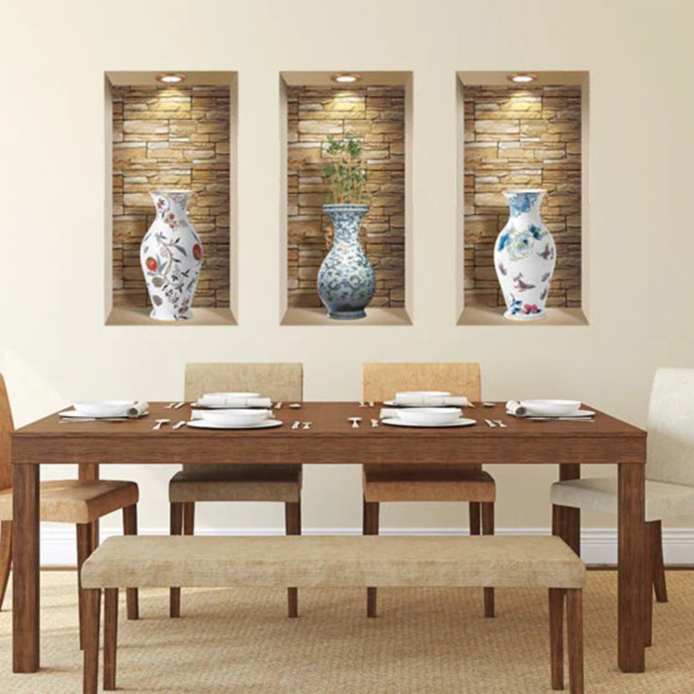 Set of Three Tia Faux Niche 3D Peel and Stick Wall Decals