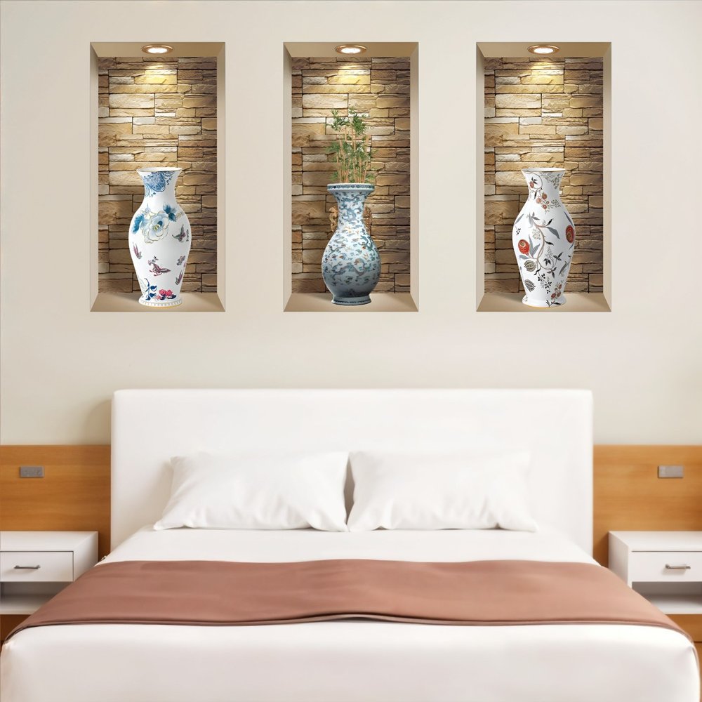 Set of Three Lea Faux Niche 3D Peel and Stick Wall Decals