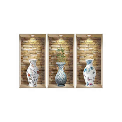 Set of Three Lea Faux Niche 3D Peel and Stick Wall Decals