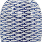 16" Blue And White Fish Print Oval Ceramic Table Vase