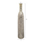 35" Silver Floral Glass Cylinder Floor Vase