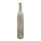 35" Silver Floral Glass Cylinder Floor Vase