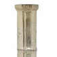 35" Silver Floral Glass Cylinder Floor Vase