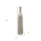 35" Silver Floral Glass Cylinder Floor Vase