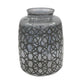 12" Dark Gray Geometric Round Glass Table Vase