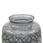 12" Dark Gray Geometric Round Glass Table Vase