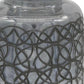 12" Dark Gray Geometric Round Glass Table Vase