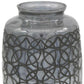 12" Dark Gray Geometric Round Glass Table Vase