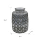 12" Dark Gray Geometric Round Glass Table Vase