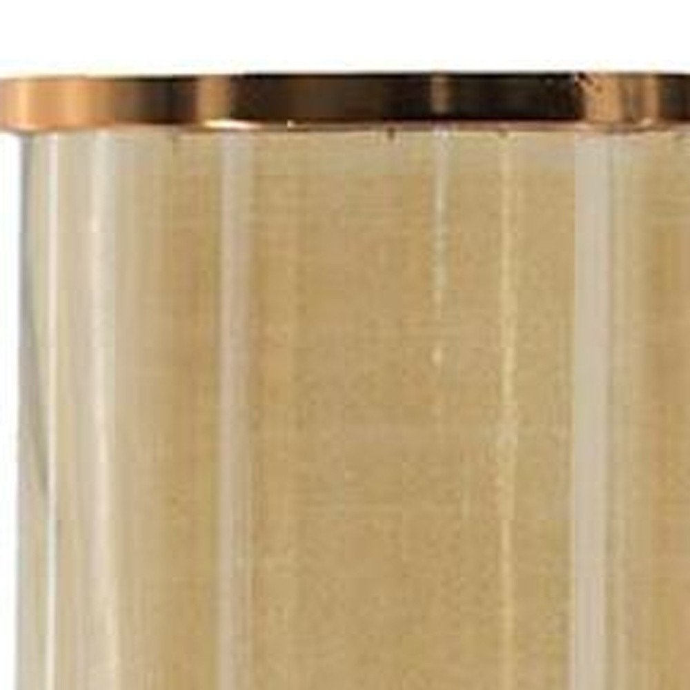 19" Gold And White Glass And Marble Table Vase