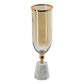 19" Gold And White Glass And Marble Table Vase