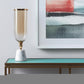 19" Gold And White Glass And Marble Table Vase