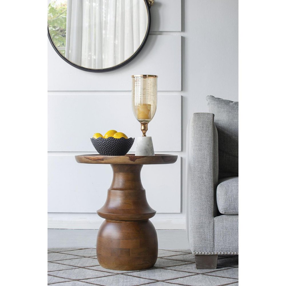 16" Gold And White Glass And Marble Table Vase