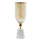 16" Gold And White Glass And Marble Table Vase