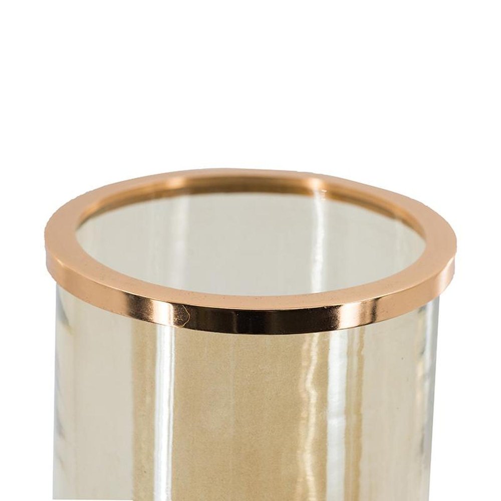 16" Gold And White Glass And Marble Table Vase