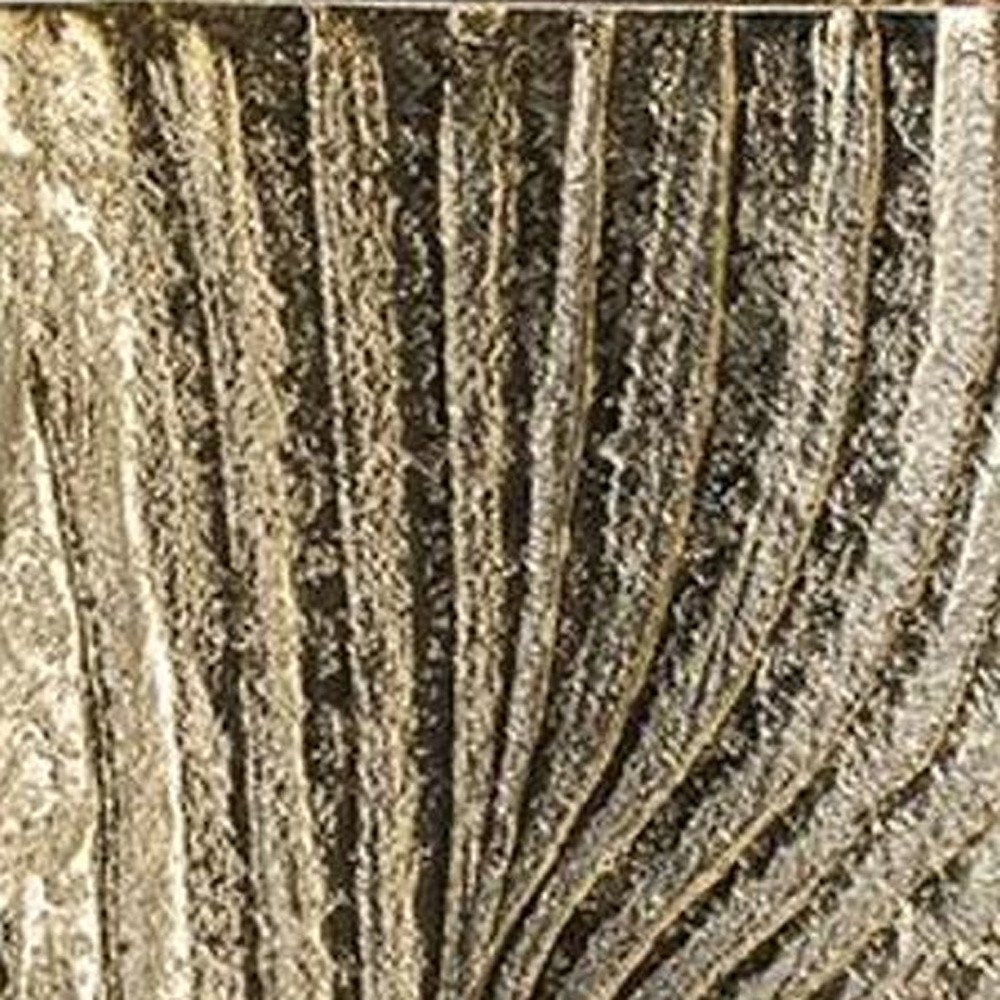 10" Gold Aluminum Oval Faux Wood Table Vase