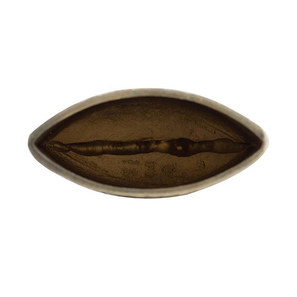 10" Gold Aluminum Oval Faux Wood Table Vase