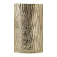 10" Gold Aluminum Oval Faux Wood Table Vase