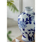 10" Blue And White Floral Round Porcelain Table Vase