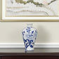 10" Blue And White Floral Round Porcelain Table Vase