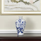 10" Blue And White Floral Round Porcelain Table Vase