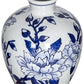 10" Blue And White Floral Round Porcelain Table Vase