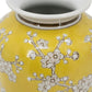 11" Yellow and White Porcelain Floral Round Table Vase