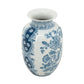 9" Light Blue And White Floral Round Porcelain Jar
