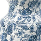 24" Blue And White Chinoiserie Porcelain Urn Table Vase