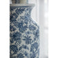 24" Blue And White Chinoiserie Porcelain Urn Table Vase