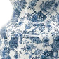 24" Blue And White Chinoiserie Porcelain Urn Table Vase
