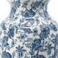 24" Blue And White Chinoiserie Porcelain Urn Table Vase