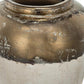 11" Antiqued Bronze And Light Gray Color Block Ceramic Round Table Vase