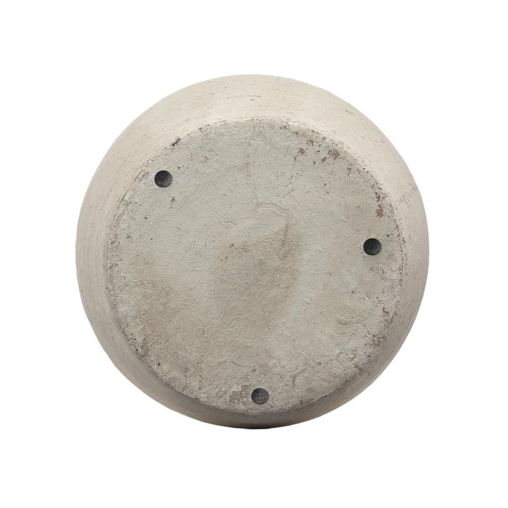 16" Beige and Bronze Terracotta Round Jug Vase