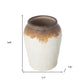 10" Brown And White Color Block Ceramic Round Jug Vase