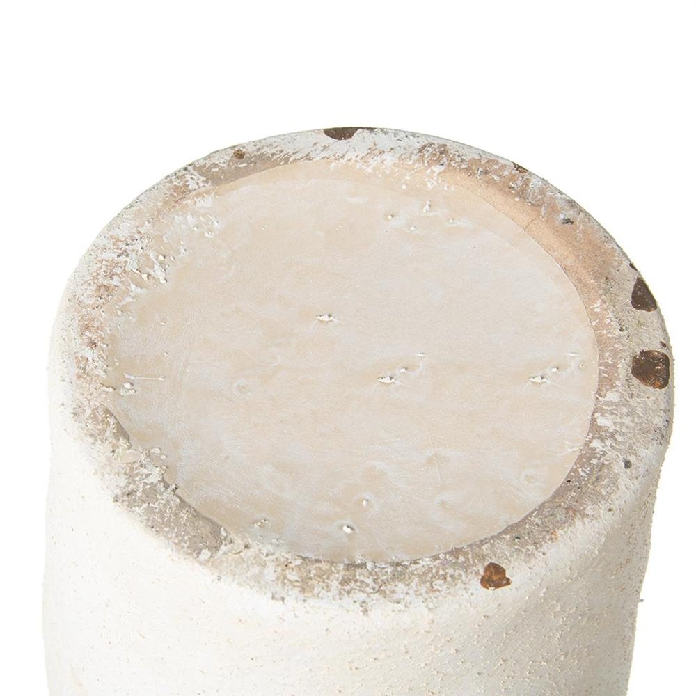 10" Ivory and Brown Ceramic Round Jug Vase