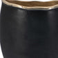 10" Black And Gold Cast Aluminum Oval Table Vase
