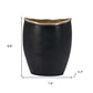 10" Black And Gold Cast Aluminum Oval Table Vase