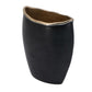 10" Black And Gold Cast Aluminum Oval Table Vase