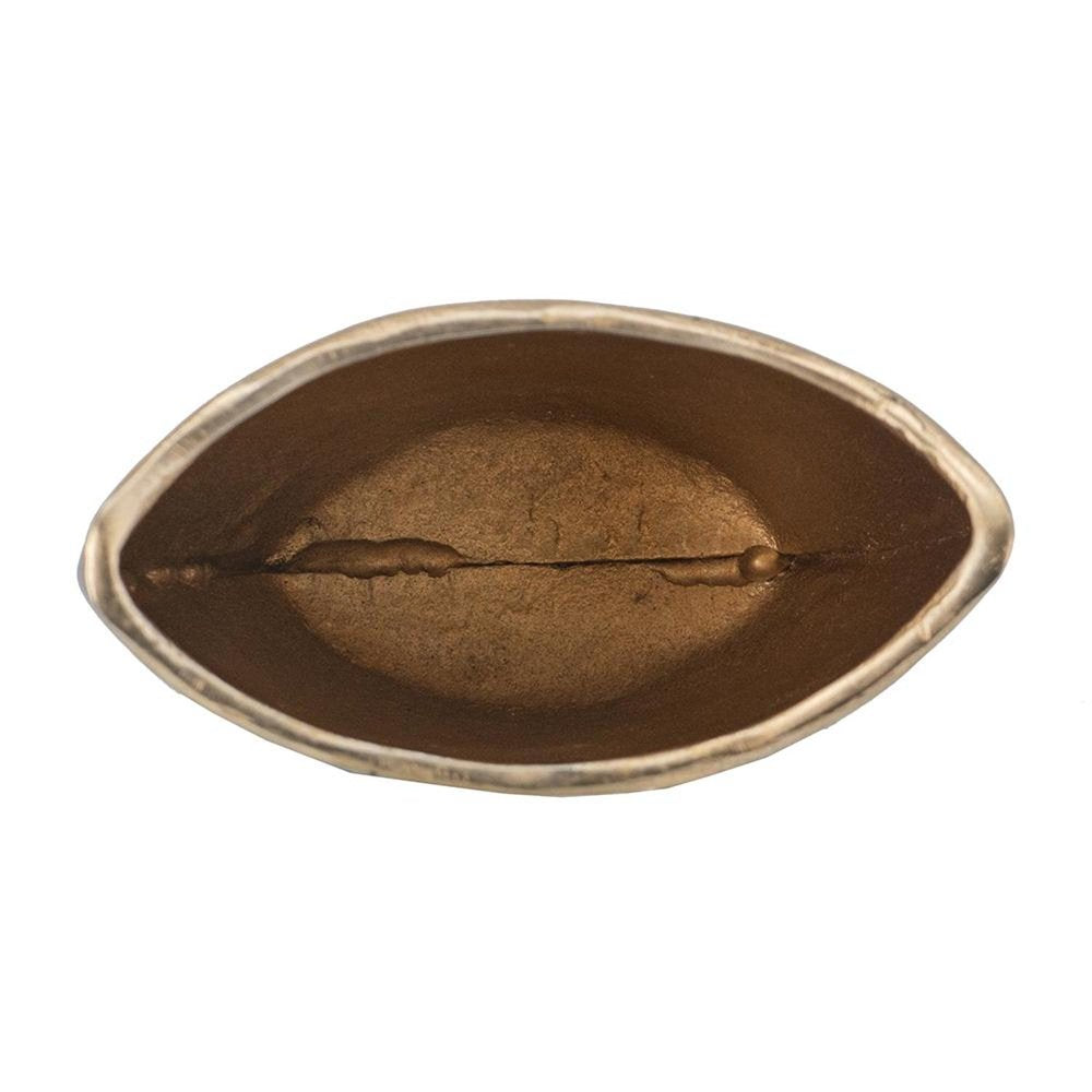 10" Black And Gold Cast Aluminum Oval Table Vase