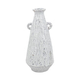 12" White Terracotta Tapered Jug Vase