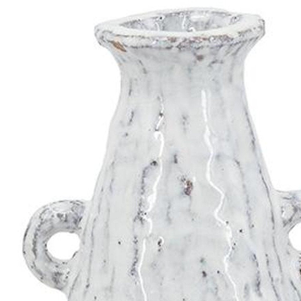 12" Ivory Terracotta Round Jug Vase