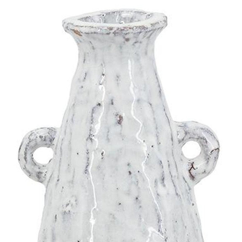 12" Ivory Terracotta Round Jug Vase